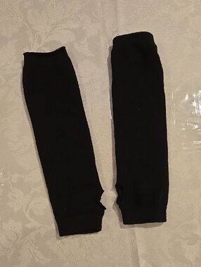 Black Arm Warmers, Fingerless Gloves- Handmade